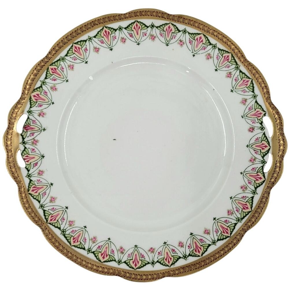 Moritz Zdekauer M.Z. Austrian China Porcelain Gilded‎ Coquette Dessert Platter